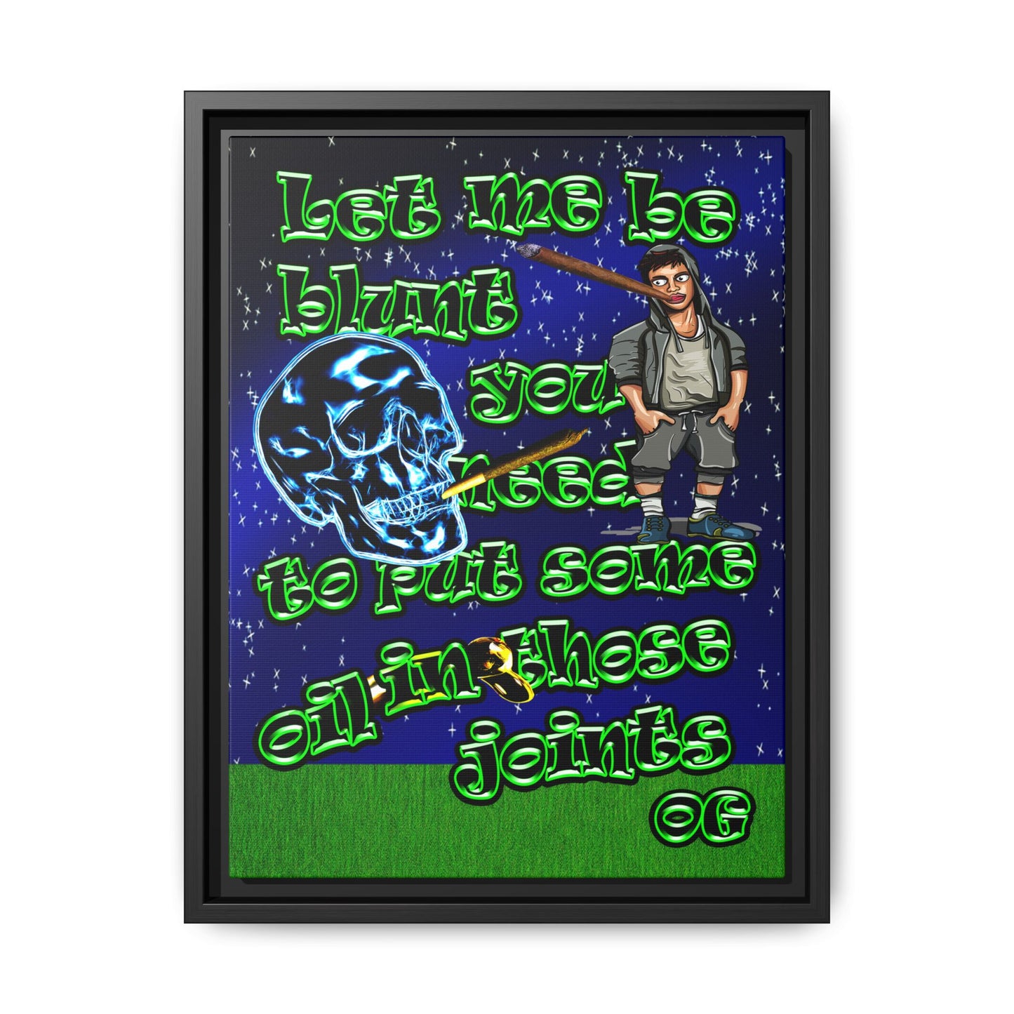 og - framed canvas art ('snoops' background)