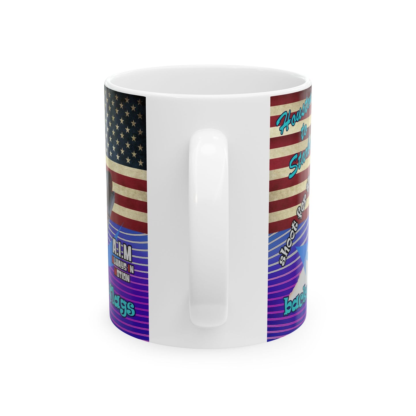 shoot for the stars - White Mug (purple wave)