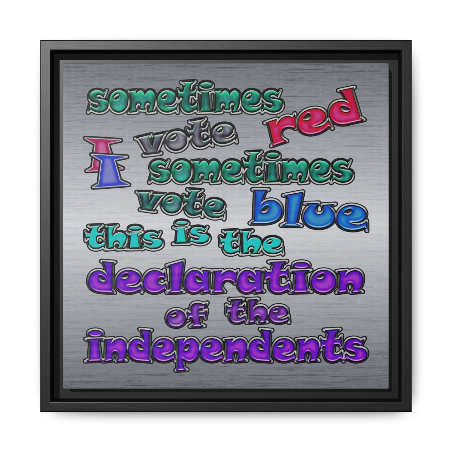 declaration of the independents - framed canvas art (brushed nickel)