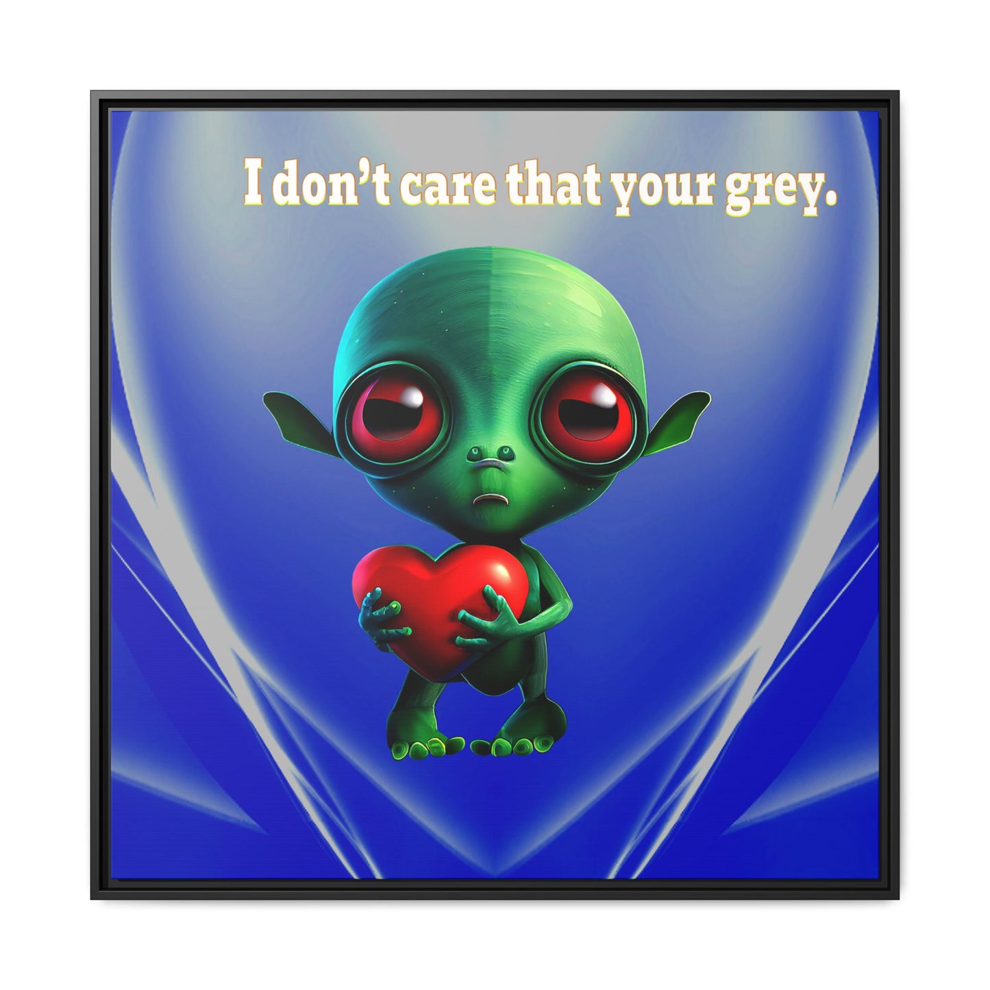 I don't care that your grey - framed canvas art (blue-white wave)