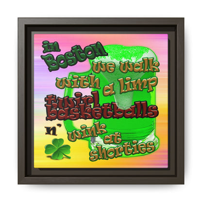celtics logo - framed canvas art (color blur)