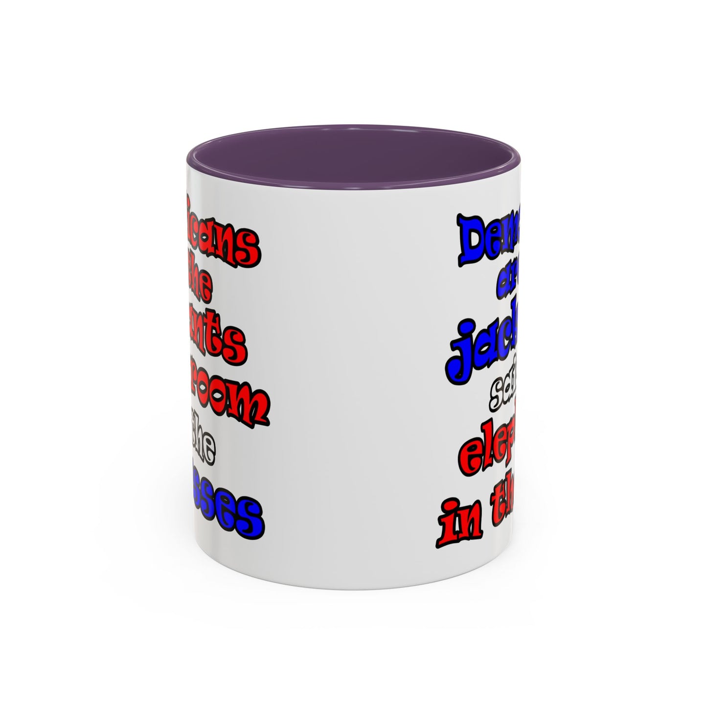 donkeys and elephants - Accent Mug (white)