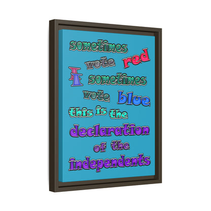 declaration of the independents - framed canvas art (turquoise)
