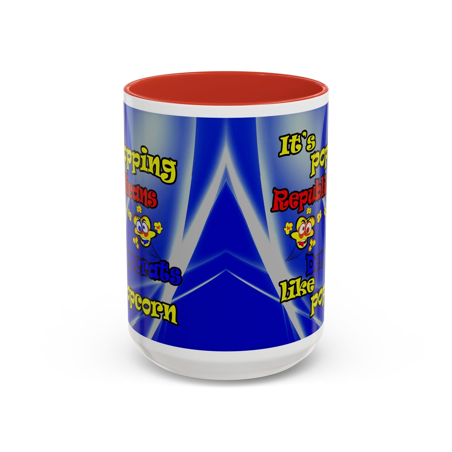 popping like popcorn - Accent Mug (blue-white wave)