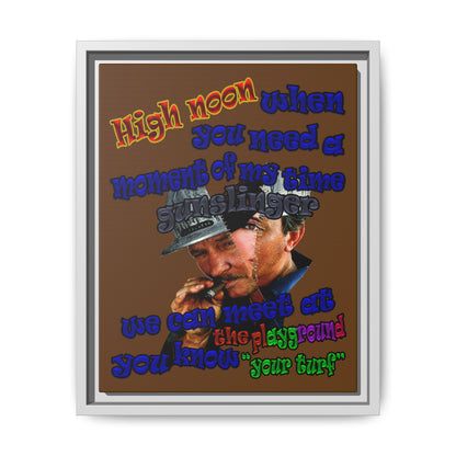 high noon - framed canvas art (brown)