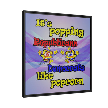 popping like popcorn - framed canvas art (light blue-pink wave)