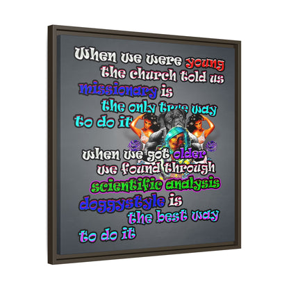 doggystyle - framed canvas art (grey-light grey)