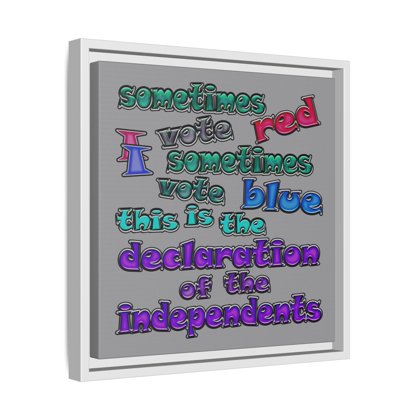 declaration of the independents - framed canvas art (grey)
