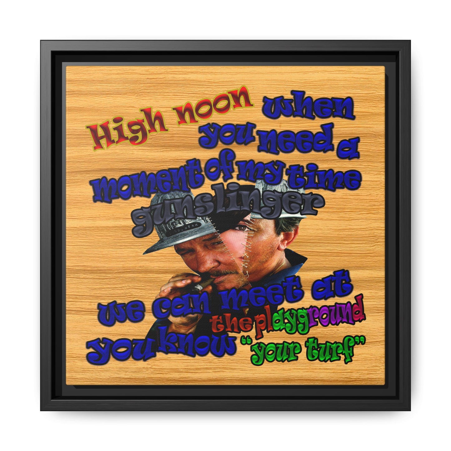 high noon - framed canvas art (butterscotch wood finish)