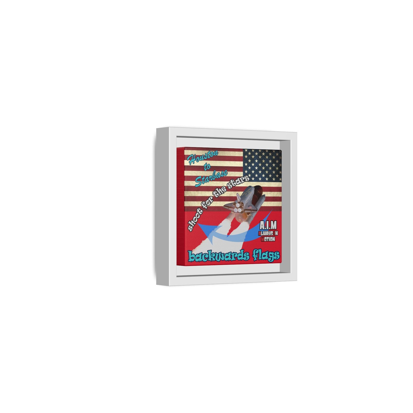 shoot for the stars - framed canvas art (dark red)