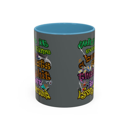 the bum's shit - Accent Mug (dark grey)