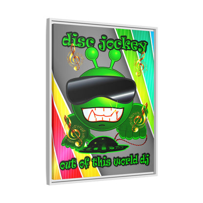 disc jockey - framed canvas art (rainbow split)