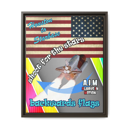 shoot for the stars - framed canvas art (rainbow split)