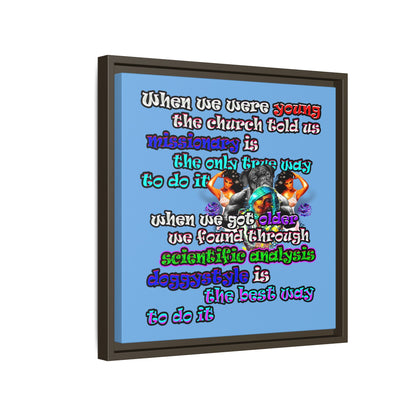 doggystyle - framed canvas art (light blue)