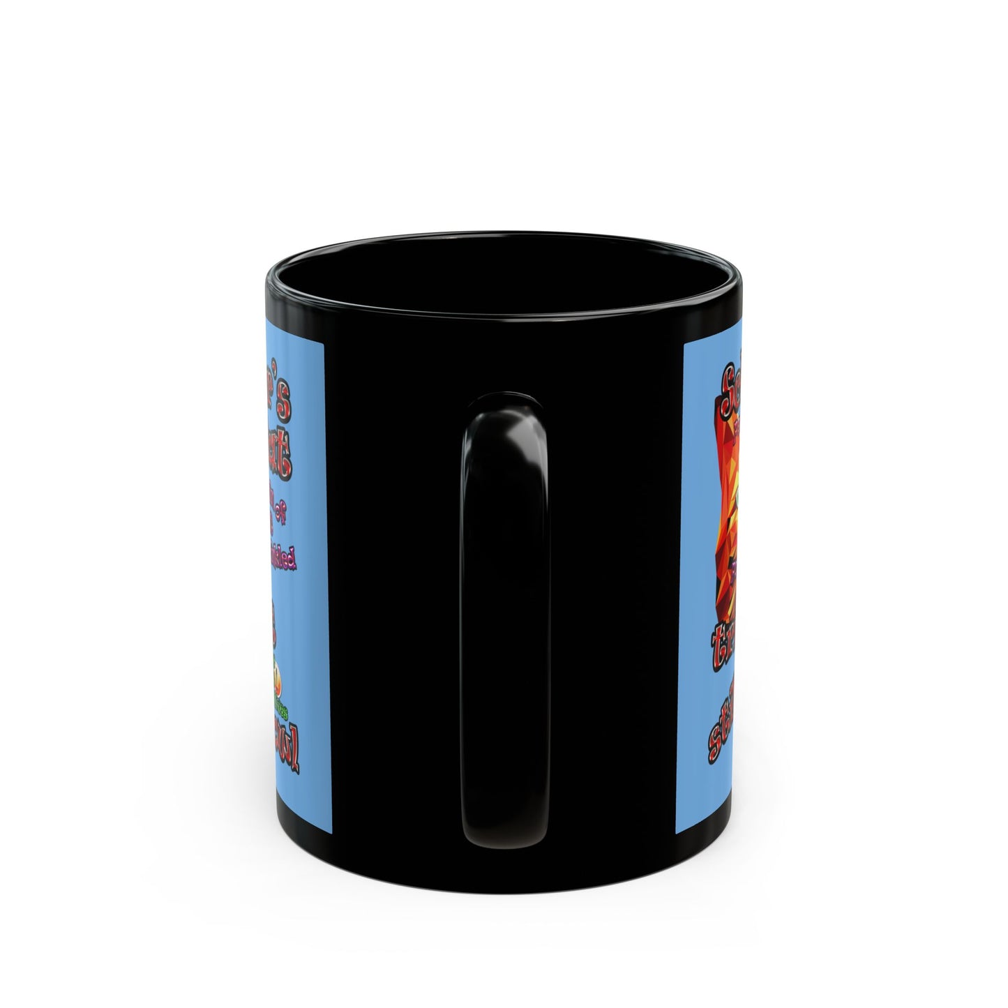 schrodinger's cat - Black Mug (light blue)