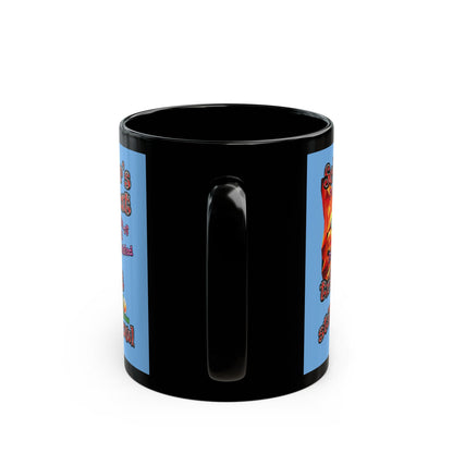 schrodinger's cat - Black Mug (light blue)