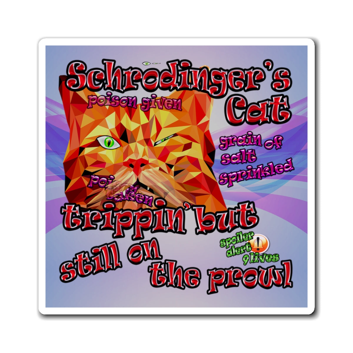 schrodinger's cat - Magnets - (light blue-pink wave)
