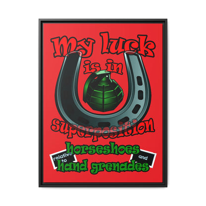 my luck - framed canvas art (red)