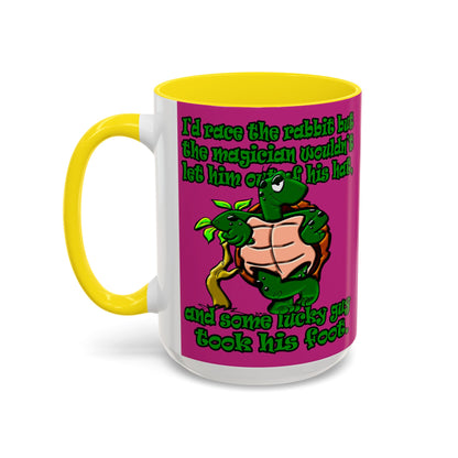turtle race - Accent Mug (pink)
