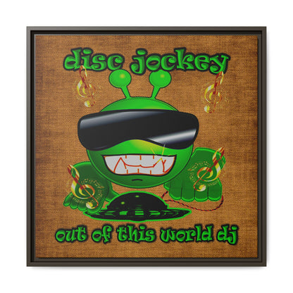 disc jockey - framed canvas art (brown papyrus)