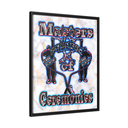 em cee squared - framed canvas art (white marble)
