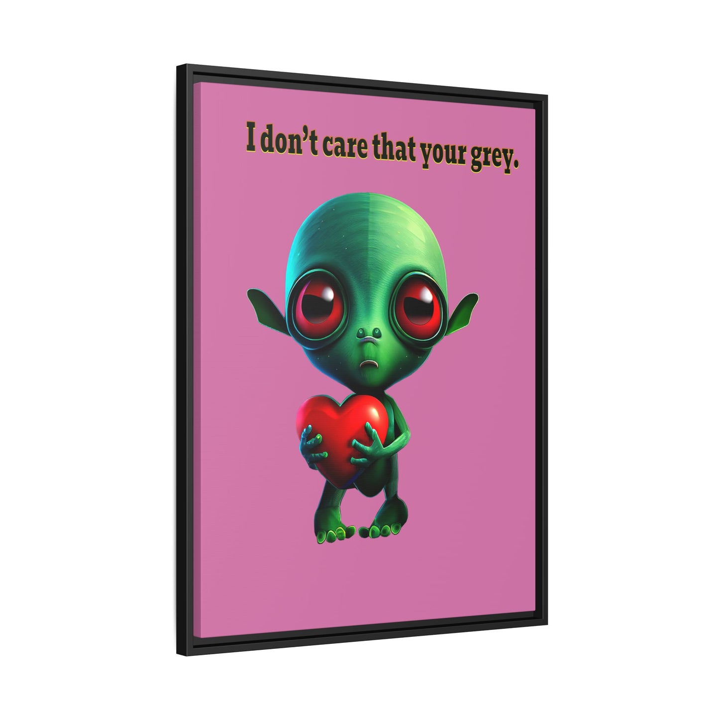 I don't care that your grey - framed canvas art (light pink)