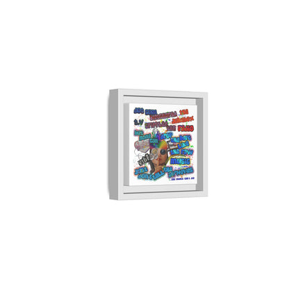 drop the beat - framed canvas art (white)