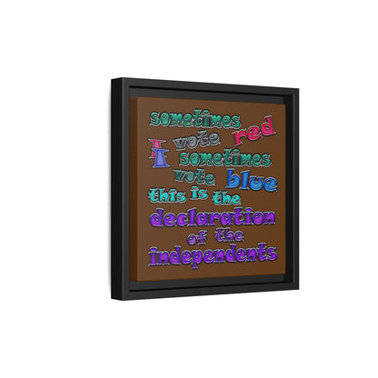 declaration of the independents - framed canvas art (brown)