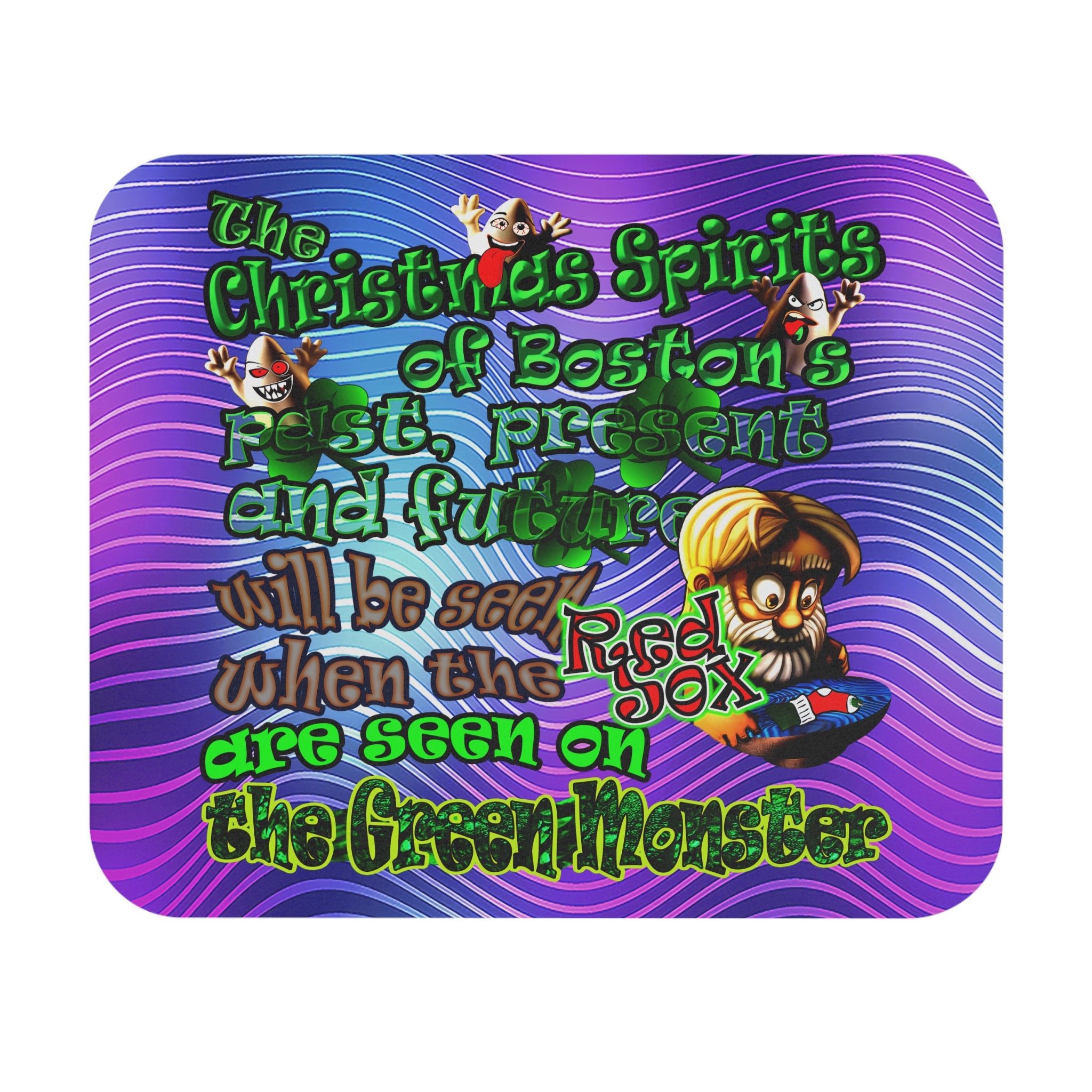 christmas spirits of boston - Mouse Pad (Rectangle) (purple wave)