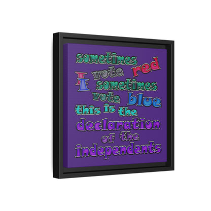 declaration of the independents - framed canvas art (purple)