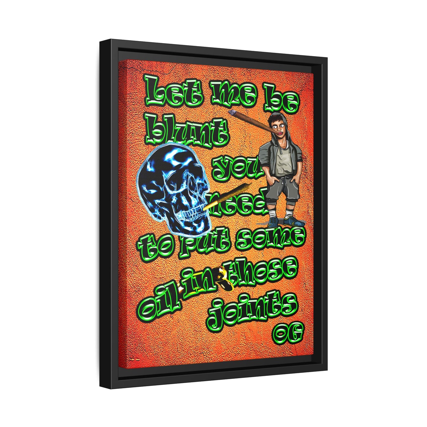 og - framed canvas art (burnt orange)