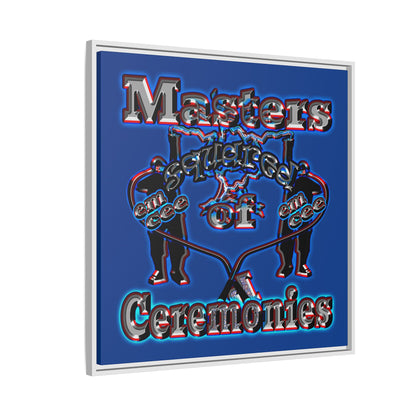 em cee squared - framed canvas art (dark blue)