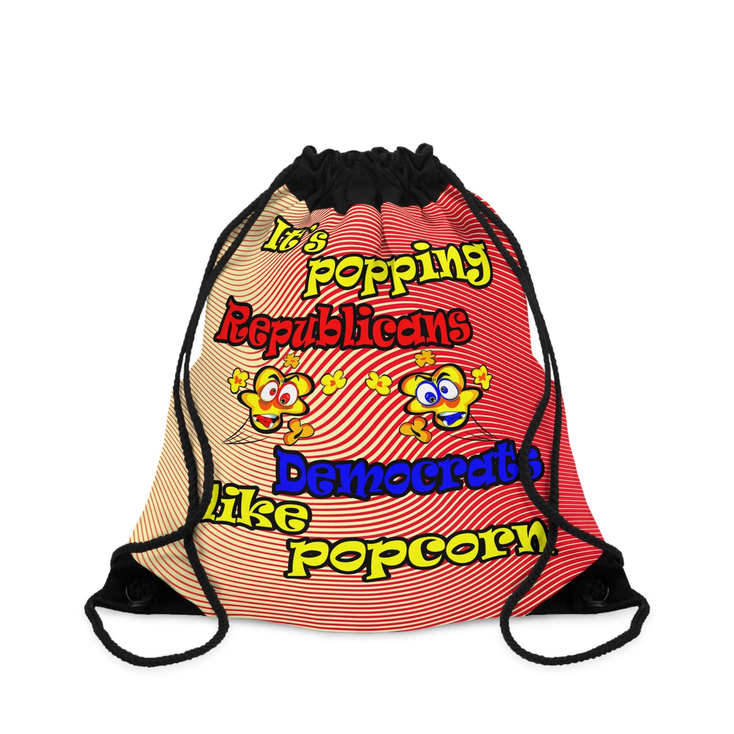 popping like popcorn - Drawstring Bag (yellow-orange wave)