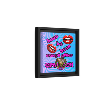 hoes b4 bros - framed canvas art (light blue-purple wave)