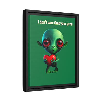 I don't care that your grey - framed canvas art (dark green)
