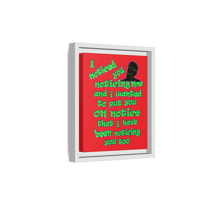 noticed you noticing - framed canvas art (red)