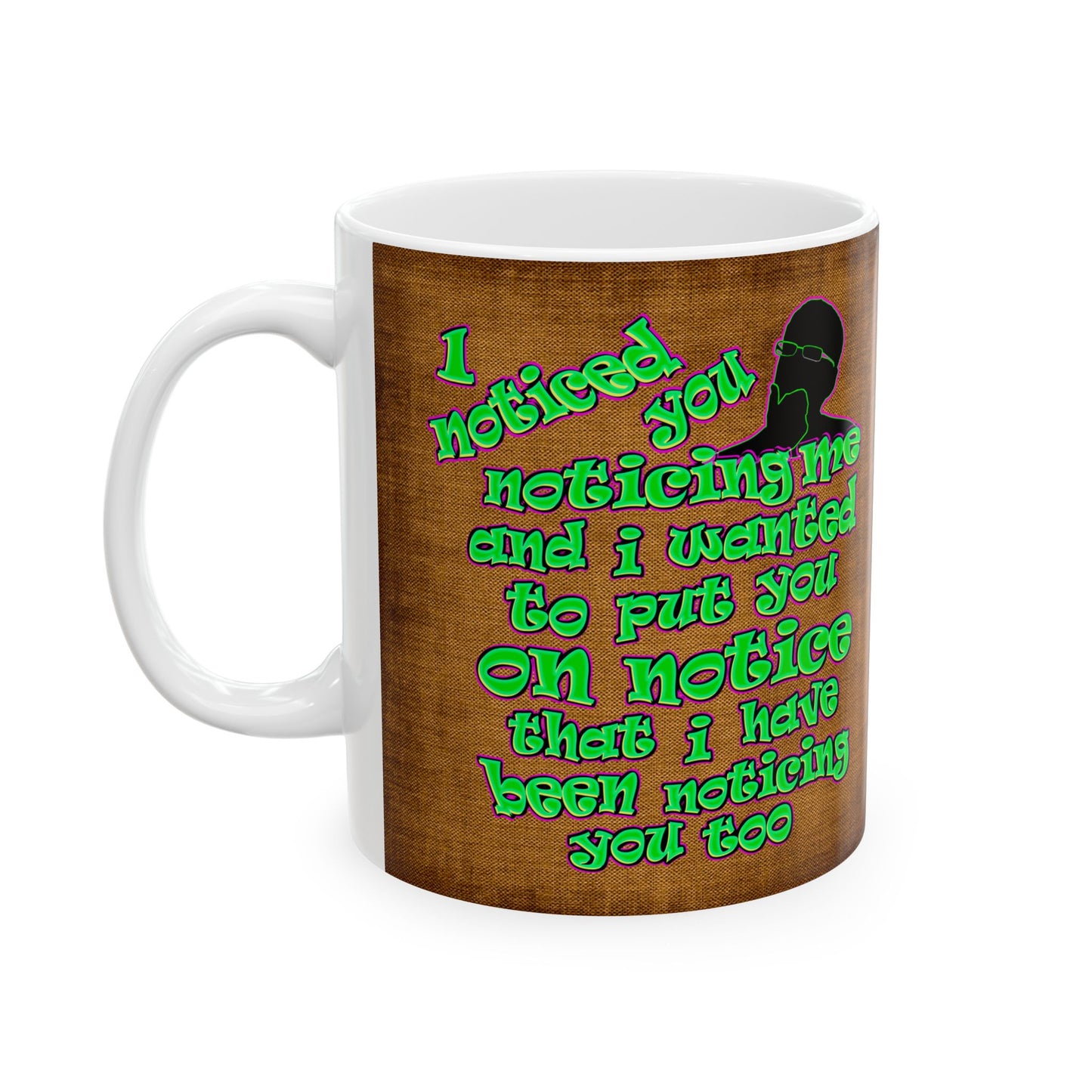 noticed you noticing - White Mug (brown papyrus)