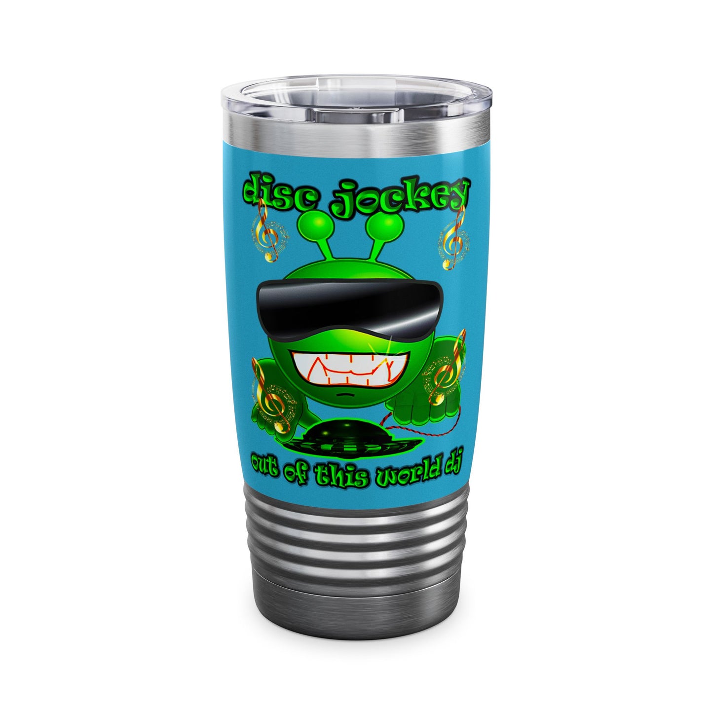 disc jockey - Ringneck Tumbler, 20oz (turquoise)