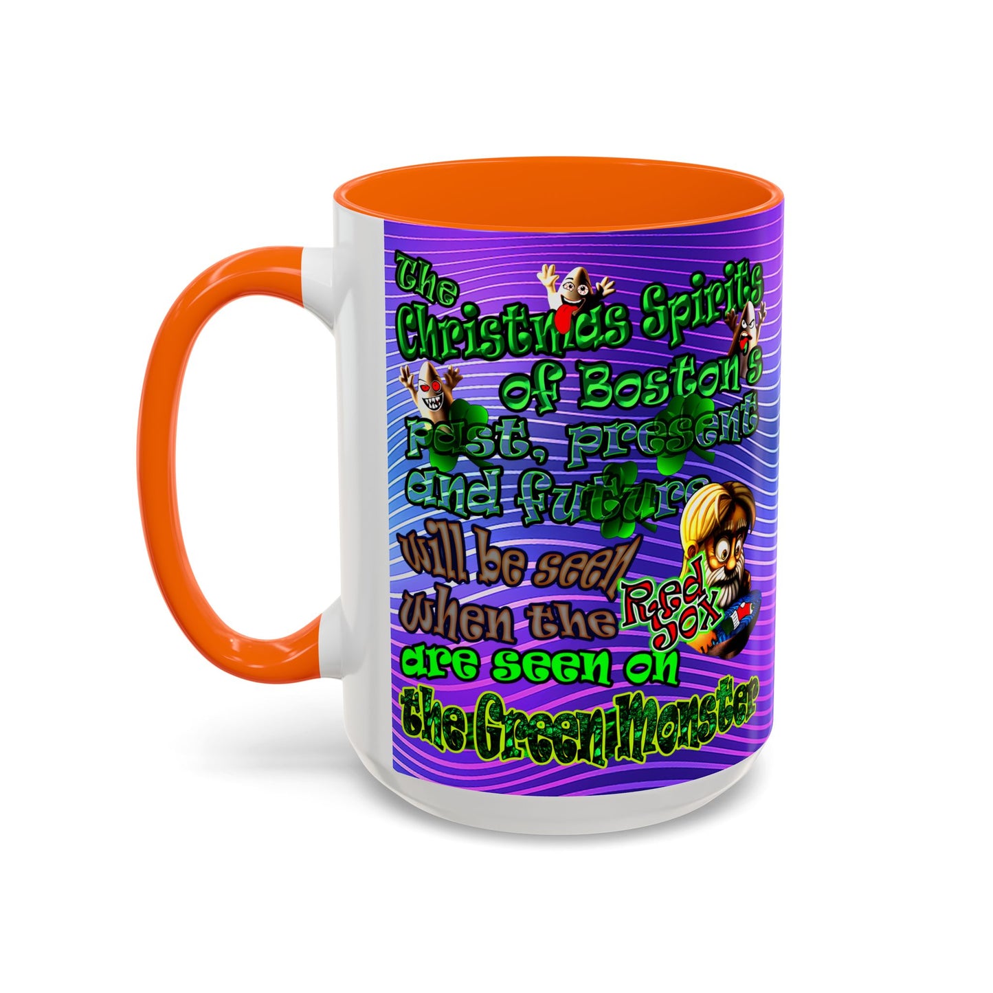 christmas spirits of boston - Accent Mug (purple wave)