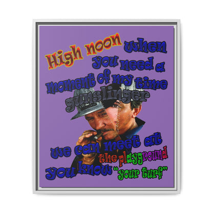 high noon - framed canvas art (light purple)