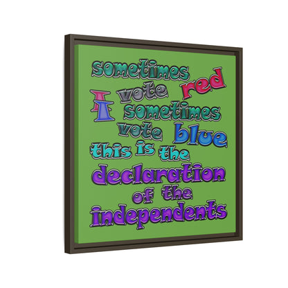 declaration of the independents - framed canvas art (green)