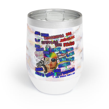 drop the beat - Chill Wine Tumbler  (white marble)