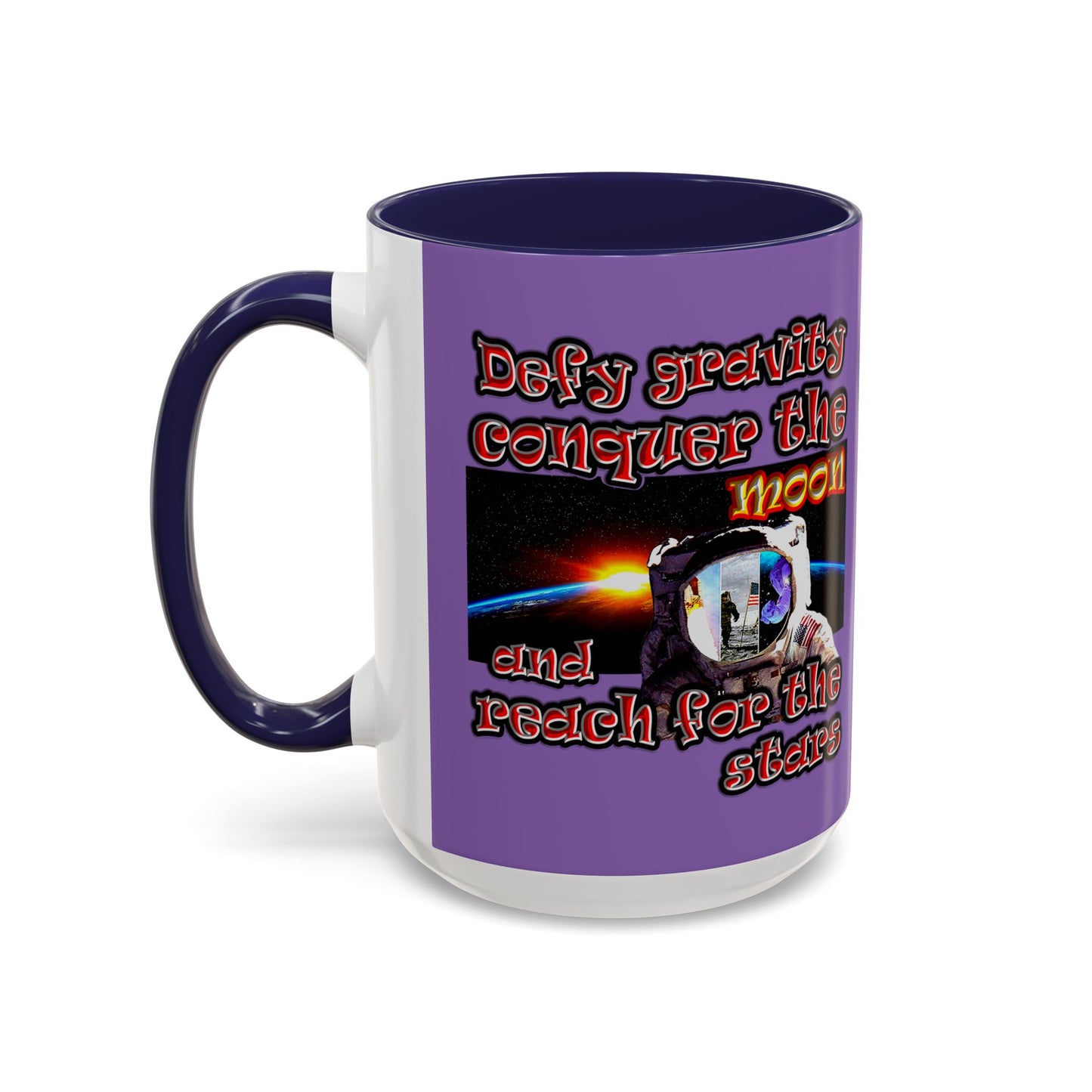 defy conquer reach - Accent Mug (light purple)
