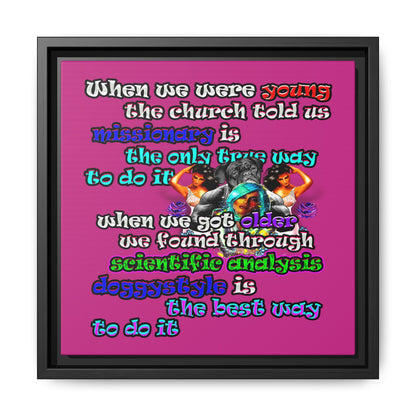 doggystyle - framed canvas art (pink)