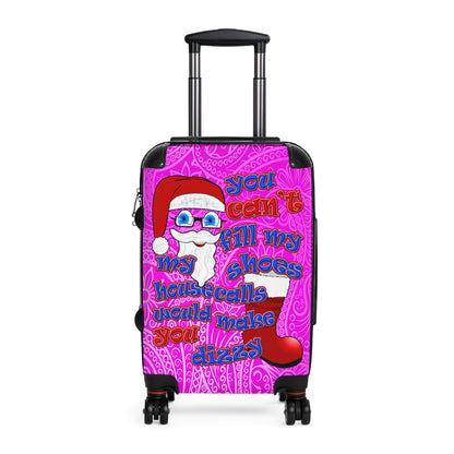 santa's shoes - Suitcase (pink swirl)