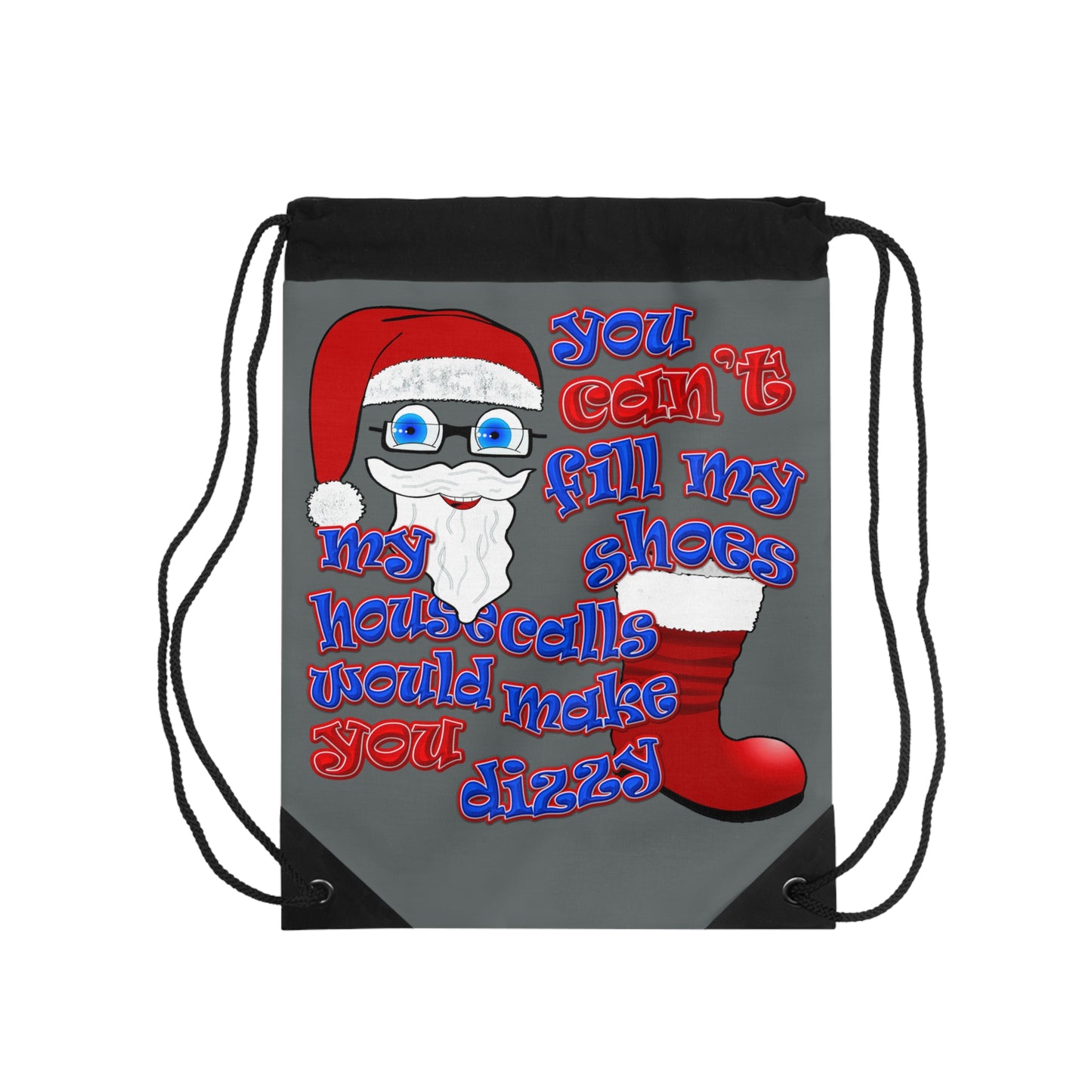 santa's shoes - Drawstring Bag (dark grey)