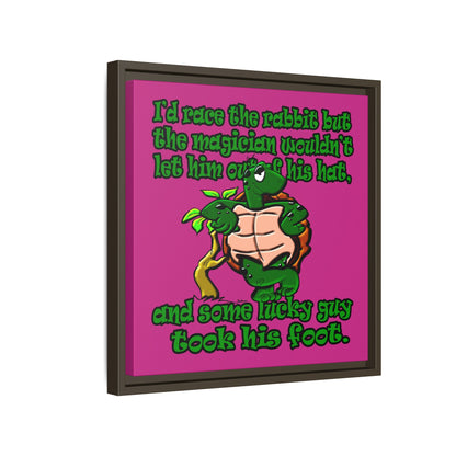 turtle race - framed canvas art (pink)
