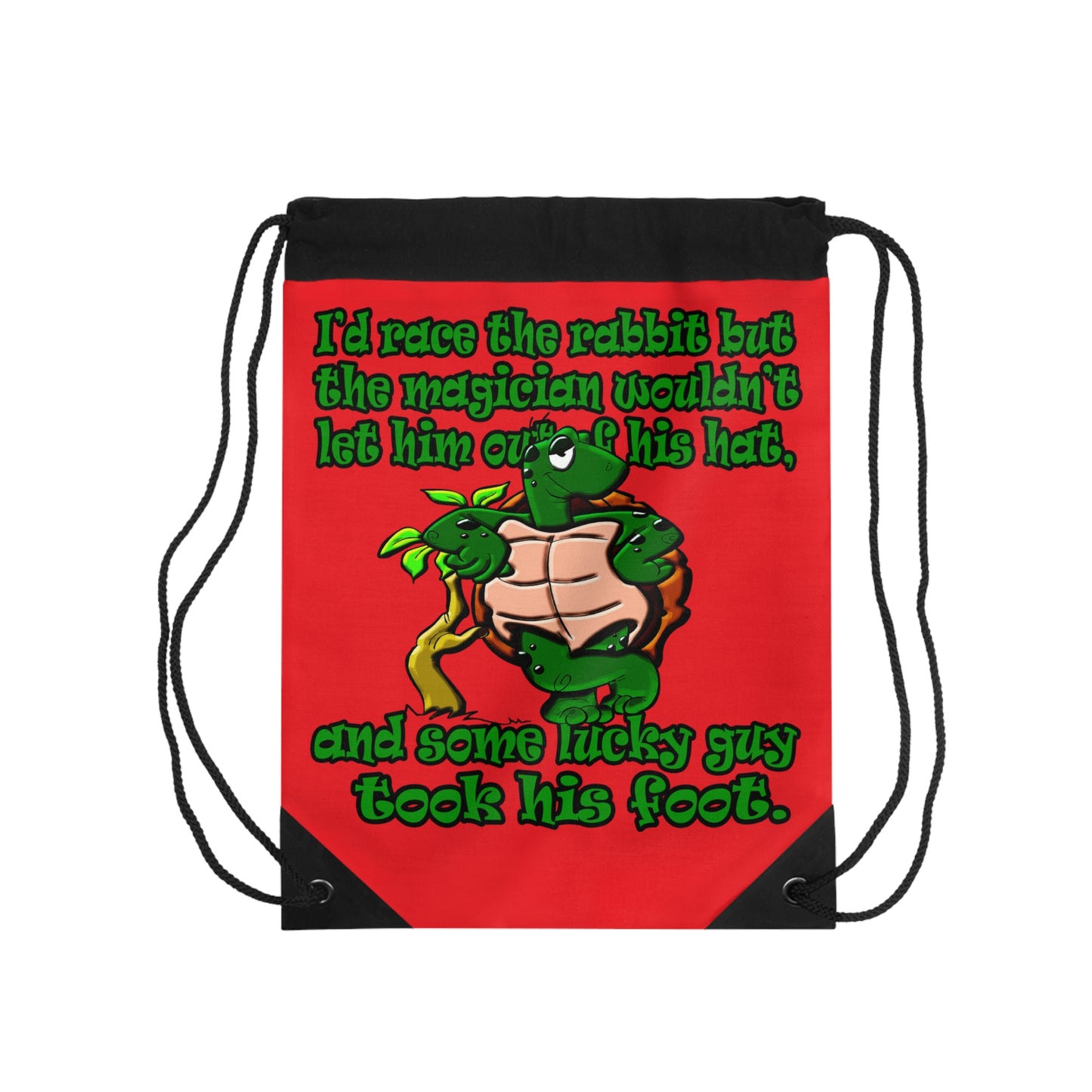 turtle race - Drawstring Bag (red)
