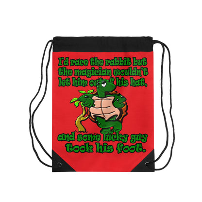 turtle race - Drawstring Bag (red)