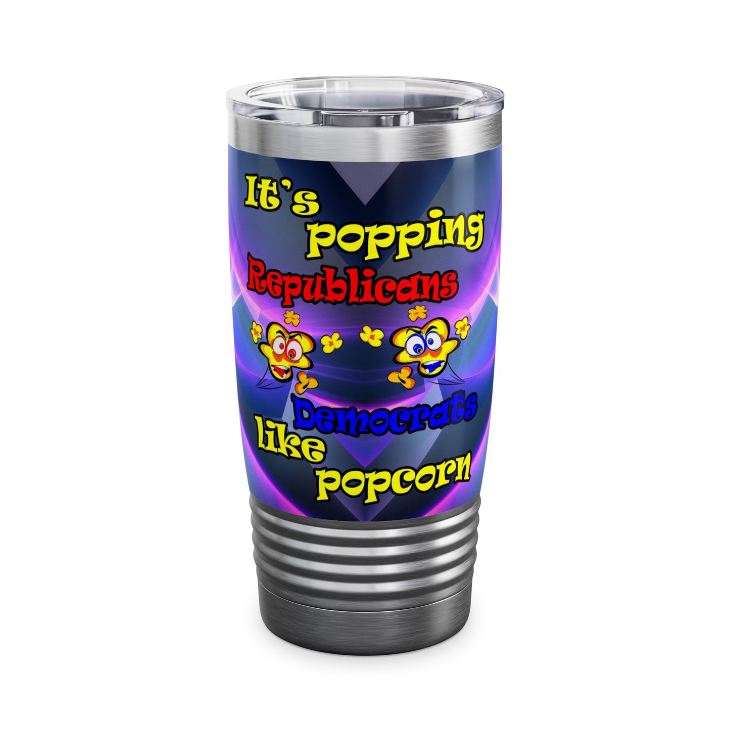 popping like popcorn - Ringneck Tumbler, 20oz (grey-pink wave)